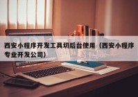 西安小程序开发工具切后台使用（西安小程序专业开发公司）