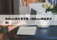 湖南seo优化多少钱（湖南seo网站多少钱）