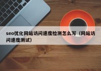 seo优化网站访问速度检测怎么写（网站访问速度测试）