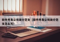 软件开发公司简介范文（软件开发公司简介范文怎么写）