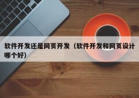 软件开发还是网页开发（软件开发和网页设计哪个好）