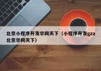 北京小程序开发华网天下（小程序开发gza北京华网天下）